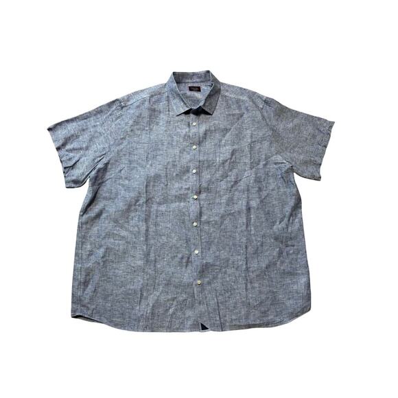 UNTUCKIt Long Sleeve shirt, size XXXLT, Blue, 100% Linen - Picture 2 of 10